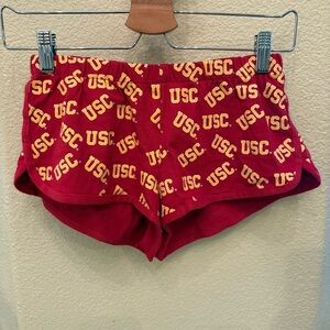 Vintage USC Women Red All Over Print Short Shorts Size Small